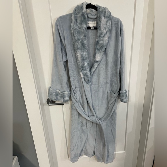 Carole Hochman Plush Wrap Robe Women's Baby Blue Super Soft Medium - Picture 6 of 10